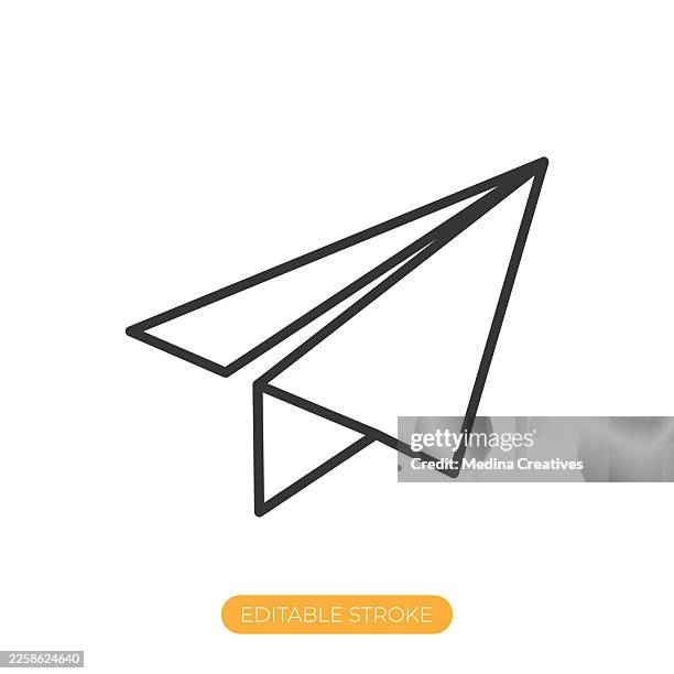 paper plane icon. editable stroke thin line icon - paper plane stock illustrations