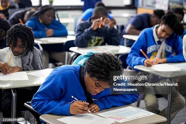 Students do their classwork in Greta Peacock's science class at Yellowstone Schools in Houston, Tuesday, Jan. 20, 2026. Yellowstone College Prep is a...