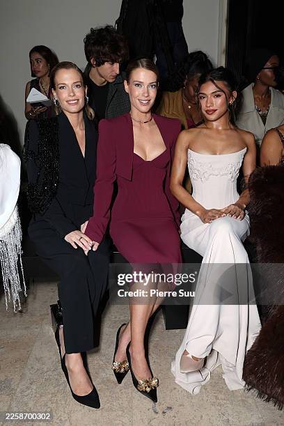 Lady Eliza Spencer, Lady Amelia Spencer, Dior Goodjohn attend the Zuhair Murad Haute Couture Week Spring/Summer 2026 show as part of Paris Fashion...