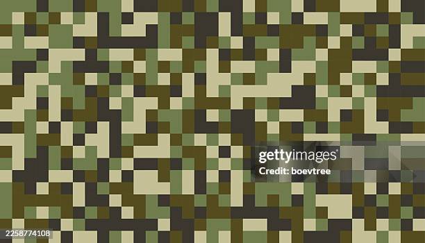 camouflage mosaic checked texture background - solid colour background stock illustrations