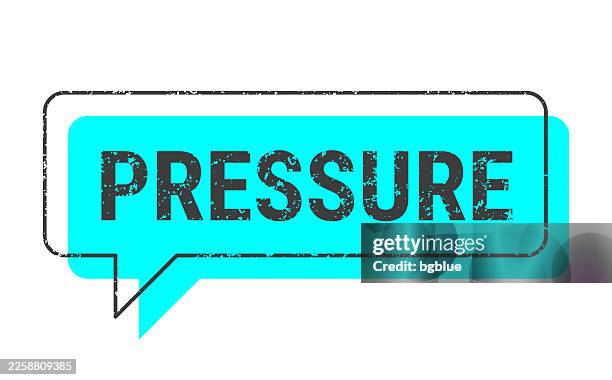 pressure - blue grunge speech bubble on blank background. - manometer stock illustrations