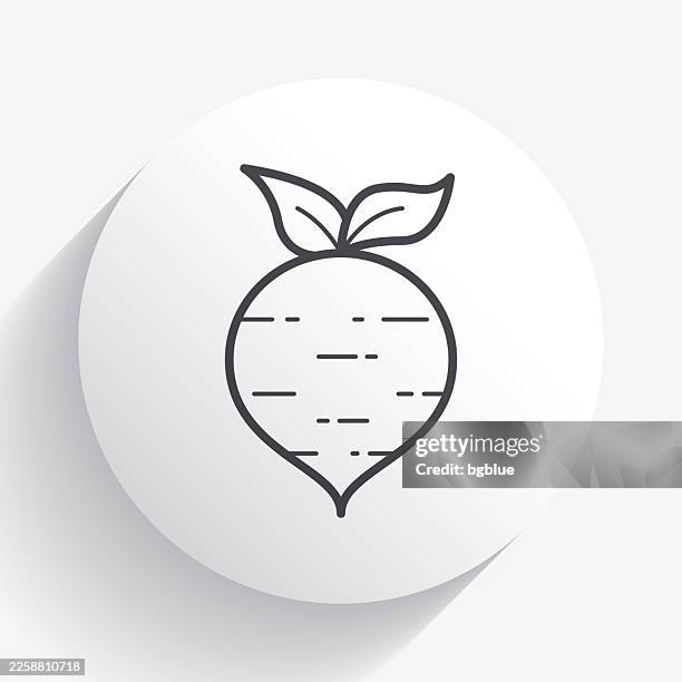 beetroot. icon on circle button with long shadow - beetroot stock illustrations