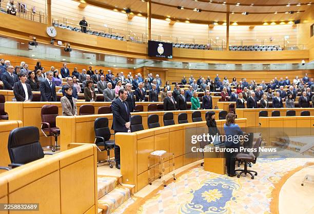 The Minister of Transport and Sustainable Mobility, Oscar Puente , during the minute's silence for the victims of the Adamuz and Gelida accidents...