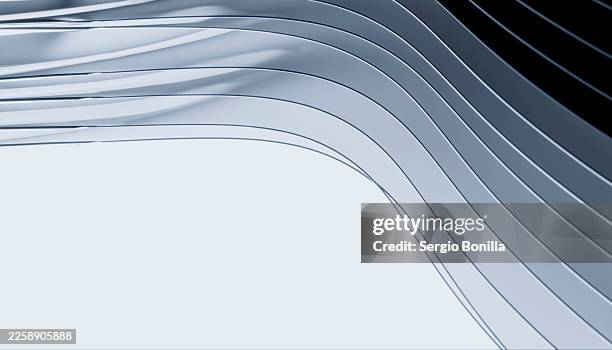 abstract undulating metallic surface with smooth, sleek lines forming a dynamic wave pattern. illustration, rendering - chrome texture stock illustrations