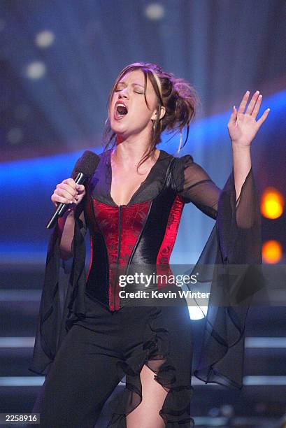 Kelly Clarkson at FOX TV's "American Idol", broadcast live from Television City in Los Angeles, Ca. Tuesday, July 16, 2002. Photo by Kevin...