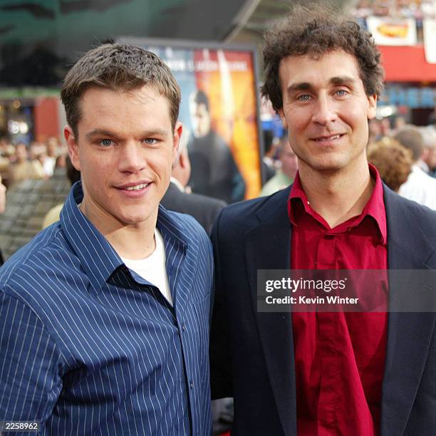 Matt Damon and director Doug Liman at the premiere of "The Bourne Identity" at Universal CityWalk in Los Angeles, Ca. Thursday, June 6, 2002. Photo...