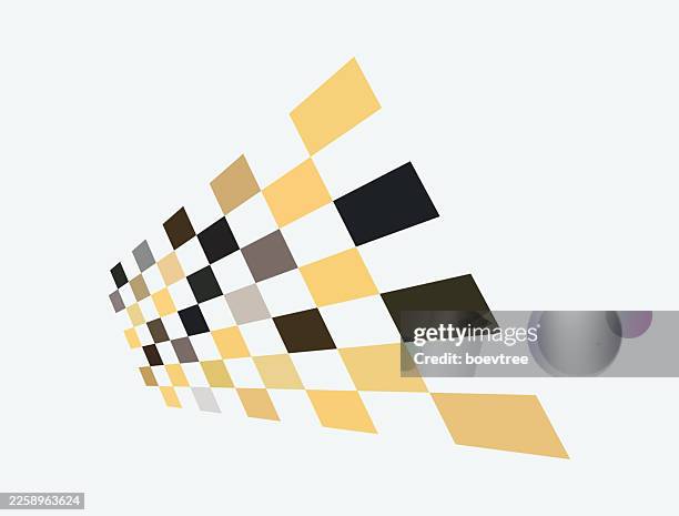perspective colors chess board checked pattern design on white background - playing checkers stock illustrations