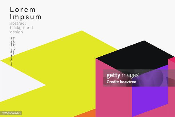 abstract color geometric perspective cube decoration material background - 3d red cube stock illustrations