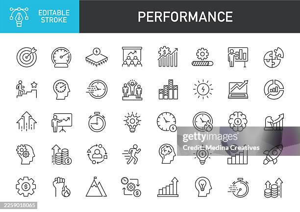 performance icons collection - editable storke thin line series icon - live performance stock illustrations