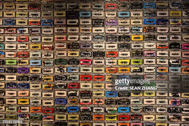 Wall of 1980s-90s Chinese Cassette Tapes