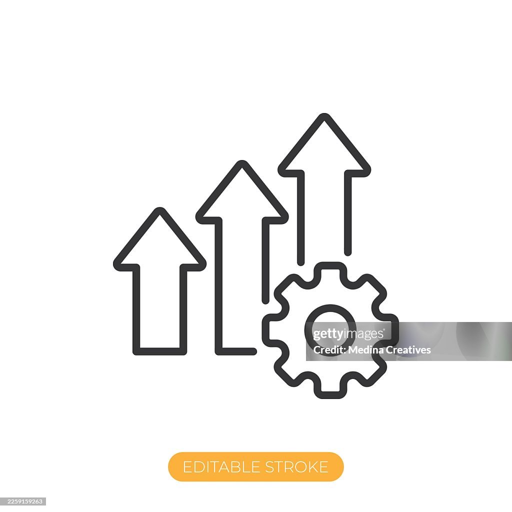 Performance growth icon. Editable stroke thin line icon