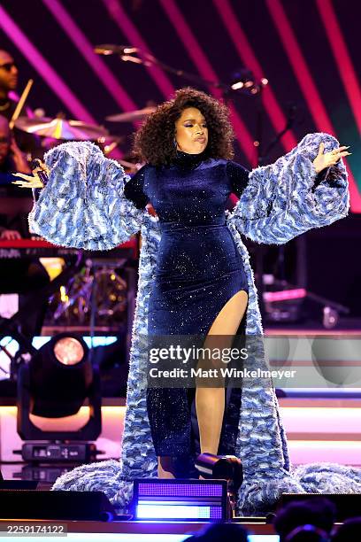 Jennifer Hudson performs onstage during 2026 MusiCares Person of the Year Honoring Mariah Carey on January 30, 2026 in Los Angeles, California.