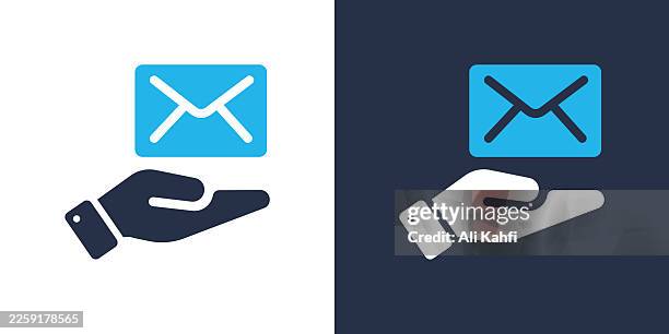 postal service glyph solid icon. solid icon that can be applied anywhere, simple, pixel perfect and modern style. - open envelope stock illustrations