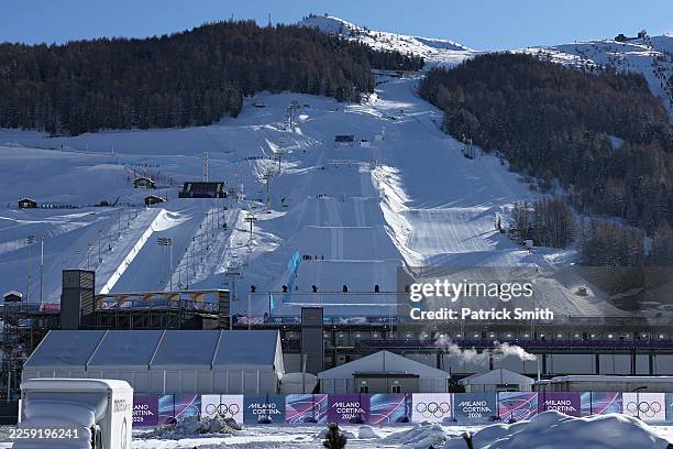 General view of the slope style and the half pipe venue is seen prior to the Milano Cortina 2026 Winter Olympics on January 31, 2026 in Livigno,...