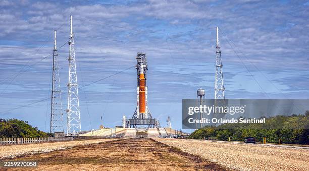 The Space Launch System rocket and Orion spacecraft at Launch Pad 39B, on Friday, Jan. 30, 2026.