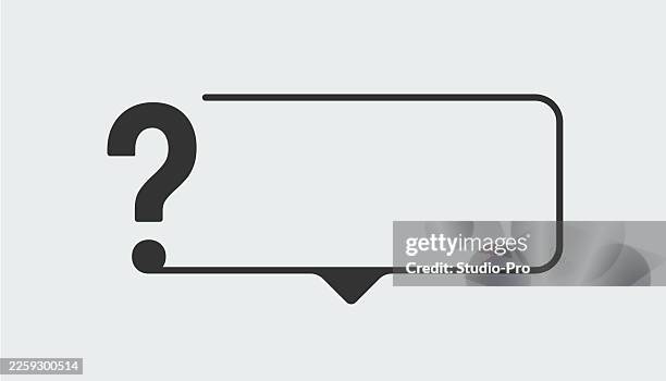 question mark with speech bubble frame for inquiry or assistance - question bubble stock illustrations