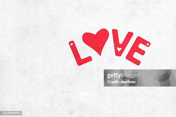 retro old style text love on weathered checked light gray - rustic heart pattern stock illustrations