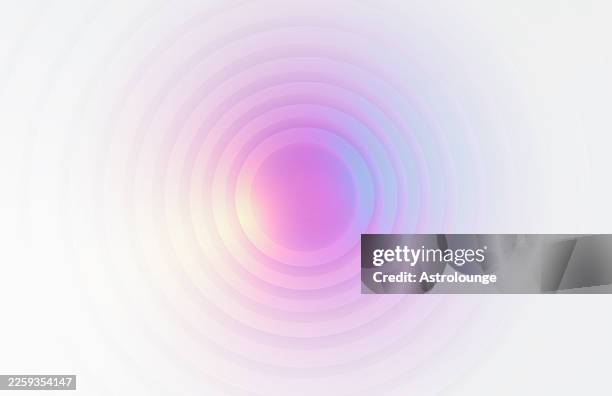 ilustrações de stock, clip art, desenhos animados e ícones de futuristic round gradient circles background - onda sonora