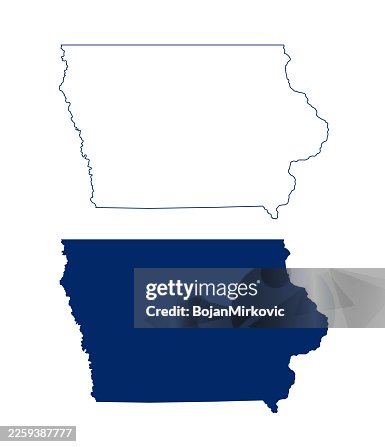 Iowa map, outline and solid. Editable stroke. Vector Iowa map, outline and solid. Editable stroke. Vector
