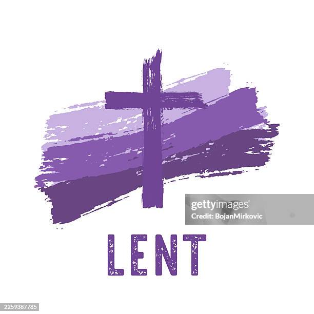 lent watercolor card, background. vector - ash wednesday stock illustrations