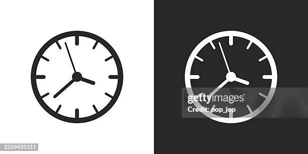 wall round clock vector icon in flat style - round wall clock stock illustrations