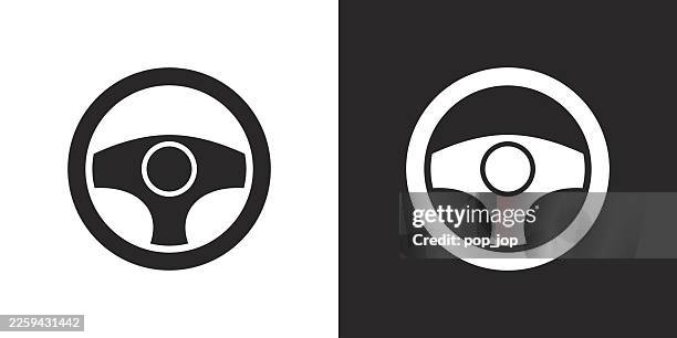 steering wheel vector icon in flat style - dashboard ui stock illustrations