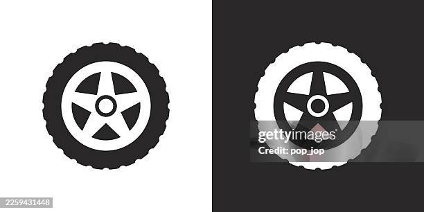 car wheel tire vector icon in flat style - tired stock illustrations