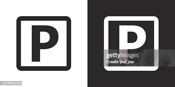parking sign vector icon in flat style - parking sign stock illustrations