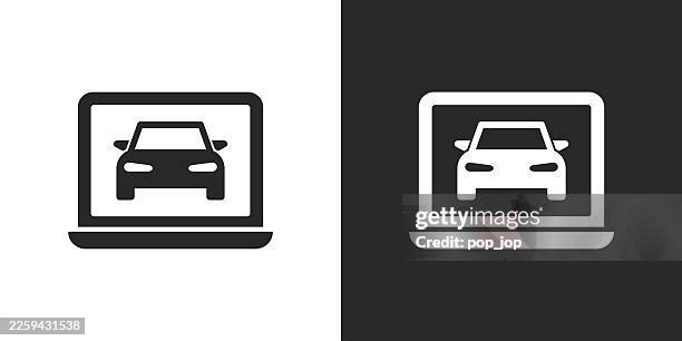 car diagnostics vector icon in flat style - car computer diagnostics stock illustrations