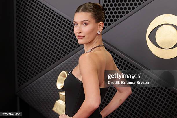 Hailey Bieber attends the 68th GRAMMY Awards at Crypto.com Arena on February 01, 2026 in Los Angeles, California.