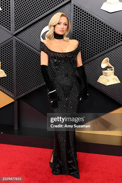 Paris Hilton attends the 68th GRAMMY Awards at Crypto.com Arena on February 01, 2026 in Los Angeles, California.