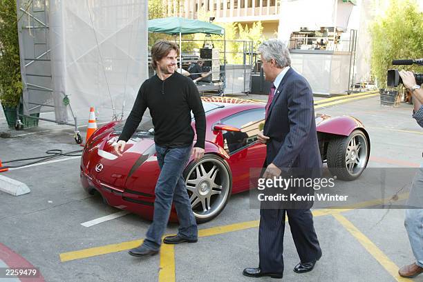 Tom Cruise, showing Jay the Lexus used in "The Minority Report", on "The Tonight Show with Jay Leno" at the NBC Studios in Burbank, Ca. Thursday,...