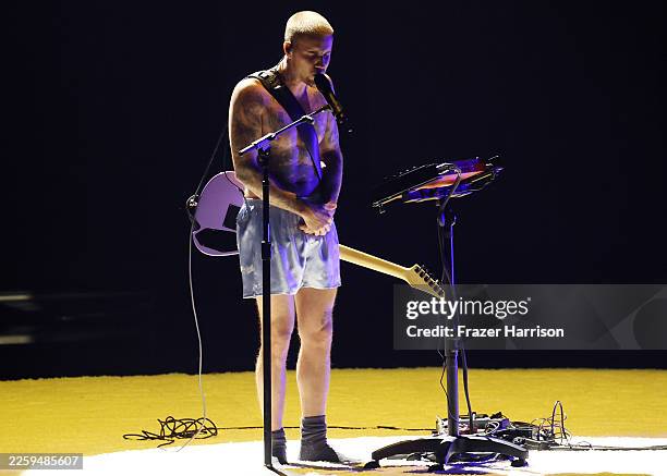 Justin Bieber performs onstage during the 68th GRAMMY Awards at Crypto.com Arena on February 01, 2026 in Los Angeles, California.