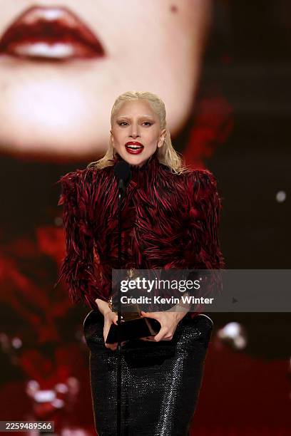 Lady Gaga accepts the award for Best Pop Vocal Album for "MAYHEM" onstage during the 68th GRAMMY Awards at Crypto.com Arena on February 01, 2026 in...