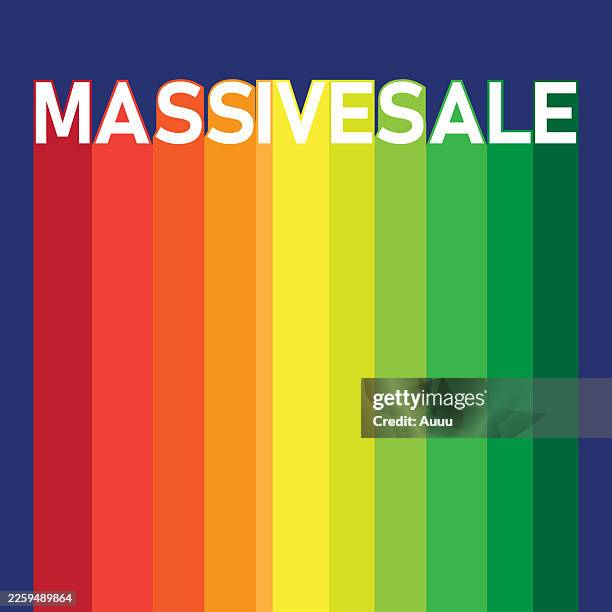 massive sale concept - graphic overlay stock illustrations