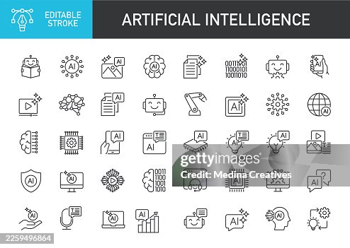 Artificial Intelligence Icons Collection - Editable storke thin line series icon Artificial Intelligence Icons Collection - Editable storke thin line series icon