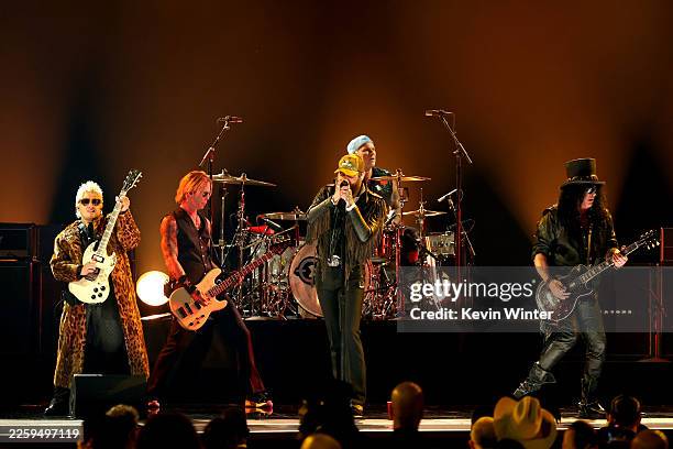 Andrew Watt, Duff McKagan, Post Malone, Chad Smith and Slash perform onstage during the 68th GRAMMY Awards at Crypto.com Arena on February 01, 2026...