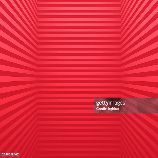abstract striped background and red gradient - trendy 3d background - futuristic empty room stock illustrations