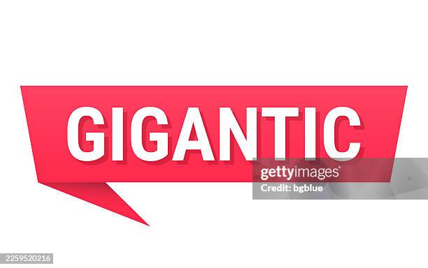 gigantic - red speech bubble on blank background - giant bubble white background stock illustrations