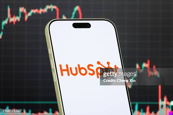 HubSpot Logo Shown on Smartphone with Latest Stock Market Chart HubSpot Logo Shown on Smartphone with Latest Stock Market Chart