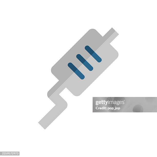 car muffler vector icon - silencer repair stock illustrations