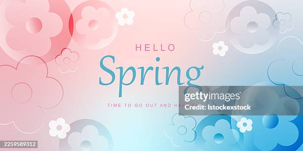 hello spring background. time to go out and have fun - words background stock illustrations