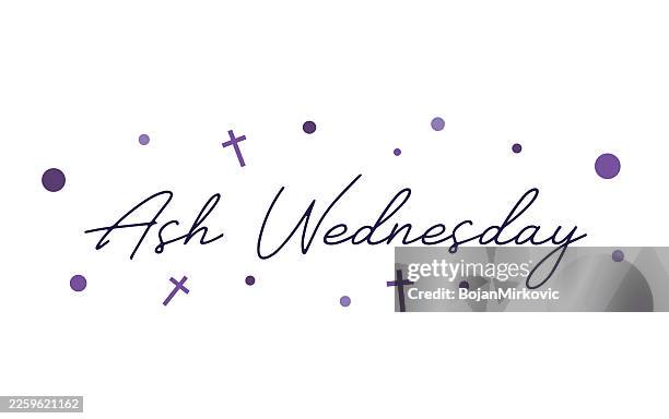 ash wednesday card. poster. vector - lent stock illustrations