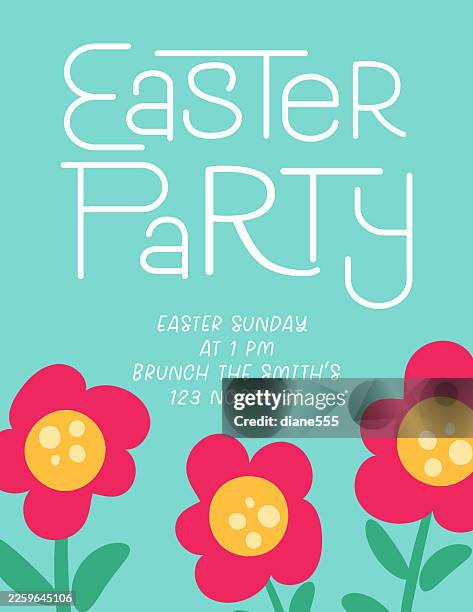 easter_party_invitation_template_jan29 - happy easter type stock illustrations