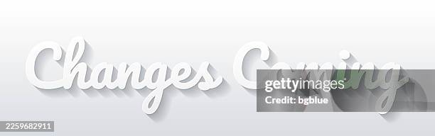 changes coming - flat design with paper cut effect on blank background - breaking through paper stock illustrations