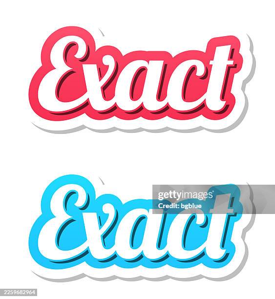 exact - 3d text in red and blue on white background - obsessive compulsive stock illustrations