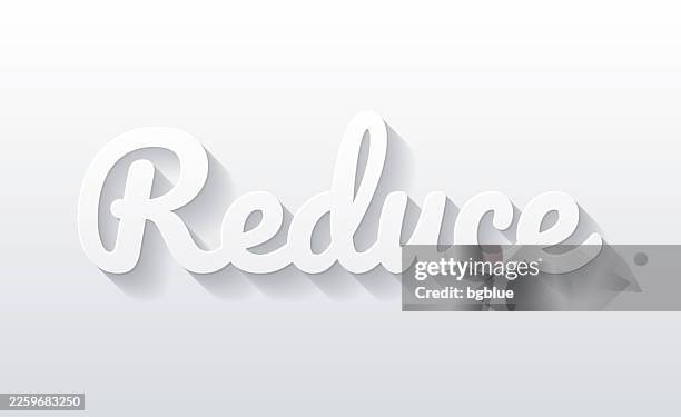 reduce - flat design with paper cut effect on blank background - special diets stock illustrations