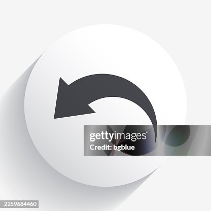 Undo. Icon on circle button with long shadow Undo. Icon on circle button with long shadow