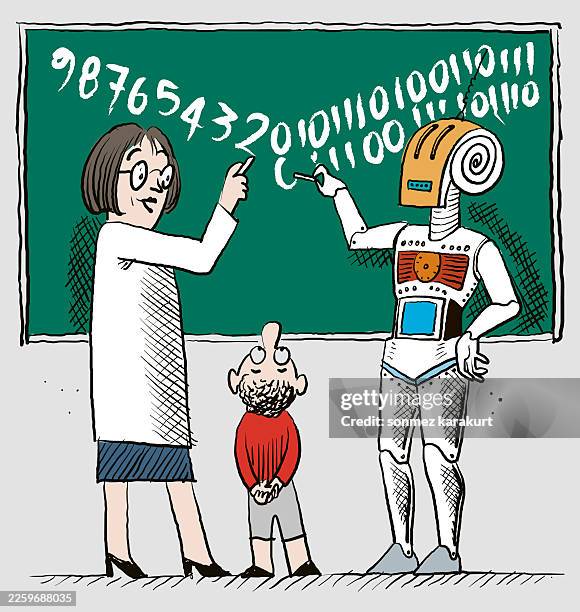 artificial intelligence in education - binary code stock illustrations