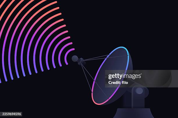 satellite dish signal - satellite tv stock illustrations